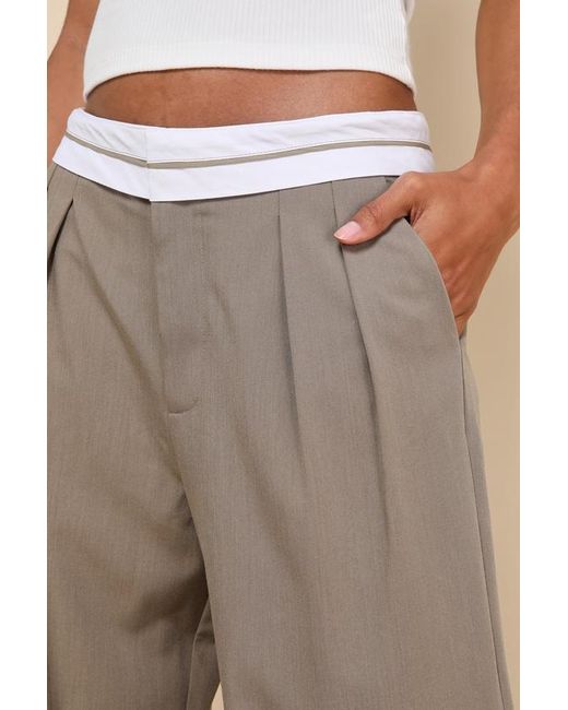 Lulus Natural Refined Mood Taupe And Straight Leg Trouser Pants