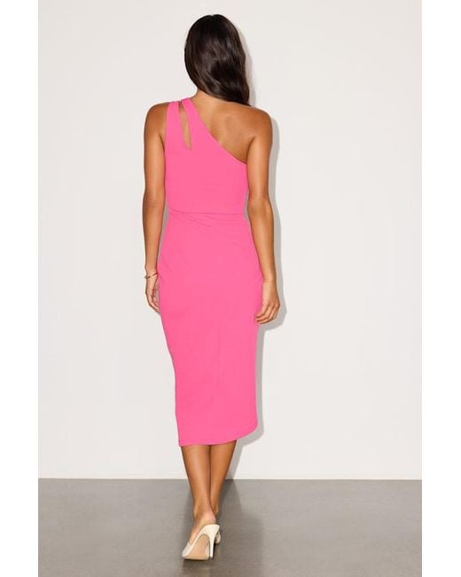 Lulus Pink So Flirty One-Shoulder Cutout Asymmetrical Dress