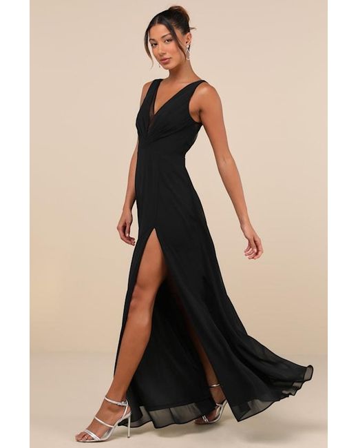 Lulus Black Simply Immaculate Backless Maxi Dress