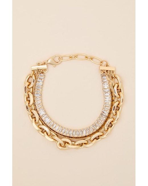 Lulus Natural Crystal Rhinestone Layered Bracelet