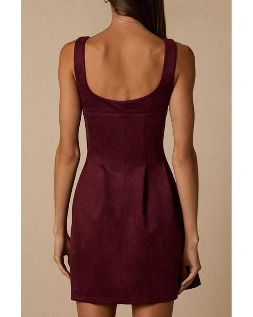 Lulus Red Sedona Suede Mini Dress