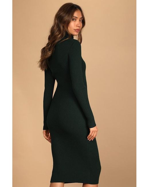 Lulus Black Change The Season Ribbed Turtleneck Sweater Dress