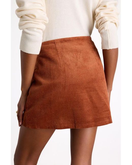 Lulus Brown Katherina Button Front Corduroy Skirt