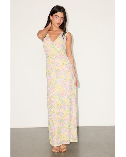 AFRM LOS ANGELES Natural Earhart Multi Floral Mesh Maxi Dress