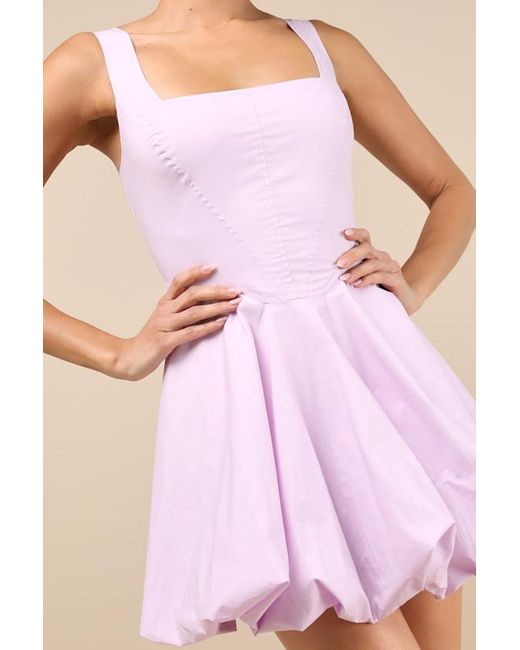 Lulus Pink Madalinde Sleeveless Bubble-Hem Mini Dress
