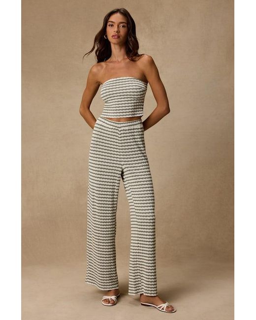 Lulus Brown Esmira And Sage Striped Knit Top