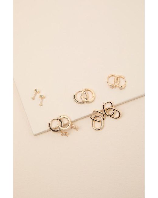 Lulus Brown Clarence Five-Pair Earring Set