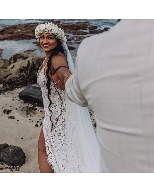 Lulus Natural Love Of Details Lace Maxi Dress