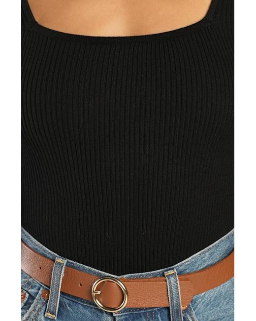 Lulus Black Trendy Classic Ribbed Knit Balloon Sleeve Top