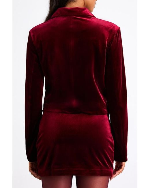 Lulus Bettany Velvet Button-Front Collared Jacket