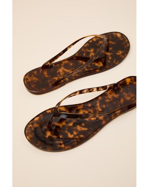 Lulus Brown Nattali Tortoise Jelly Flip Flops