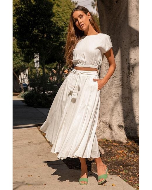 Lulus Brown Brings You Back Two-Piece Midi Dress