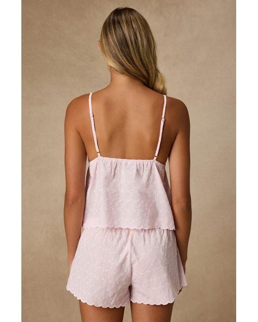 Lulus Natural Kensely Eyelet Embroidered Two-Piece Pj Set