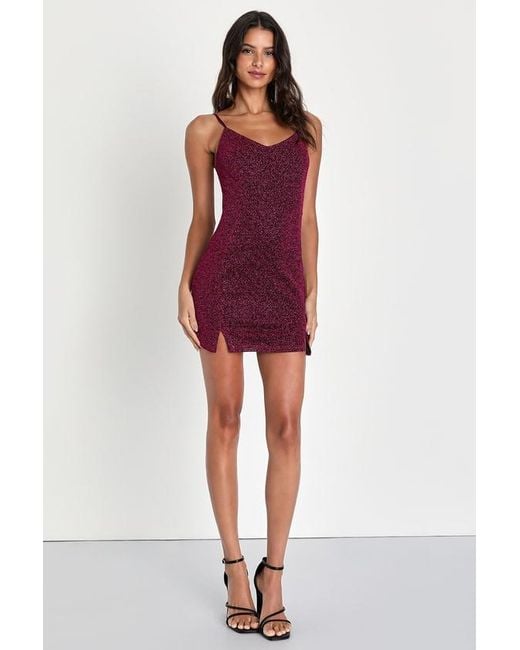 Lulus Red Vamped Up Sparkly Sleeveless Mini Dress