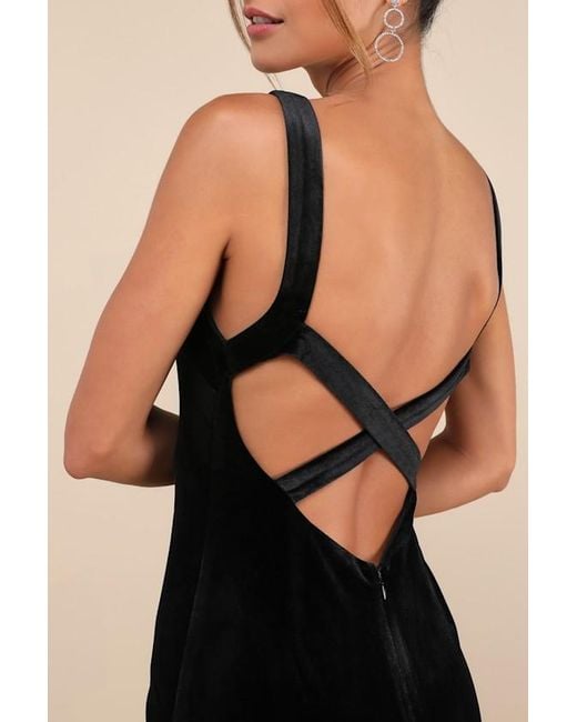 Lulus Black Perfectly Classy Velvet Strappy Maxi Dress