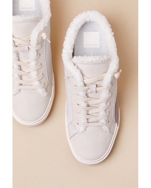 Dolce Vita Natural Zantel Off Leather Shearling Slip-On Sneakers