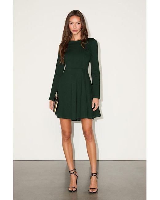 Lulus Green Forever Chic Long Sleeve Dress