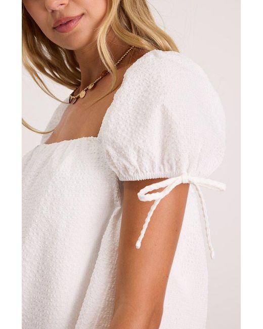 Lulus White Mirela Textured Shift Mini Dress