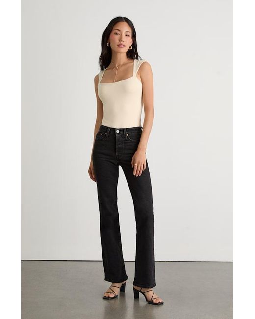 Lulus Black Brayden Square Neck Bodysuit