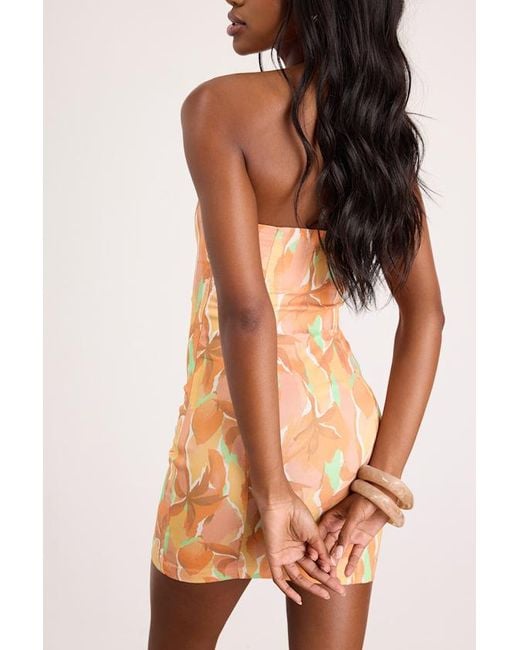 Lulus Brown Rovena Multi Floral Print Mini Dress