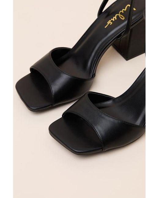 Lulus Black Faunna Ankle Strap High Heel Sandals