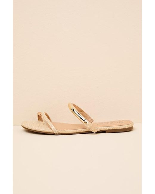 Matisse Vacay Natural Raffia Slide Sandals