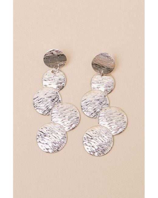 Lulus Black Liara Textured Drop Statement Earrings