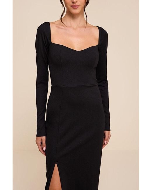 Lulus Black Annabelle Long Sleeve Maxi Dress