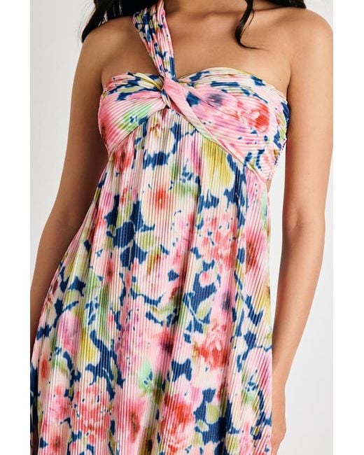 Lulus White Georgianna Multi Floral Plisse Maxi Dress