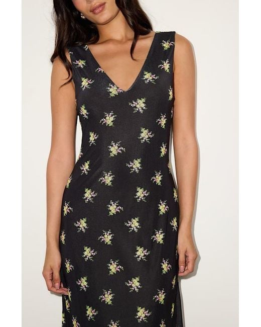 AFRM LOS ANGELES Blue Earhart Multi Floral Mesh Maxi Dress