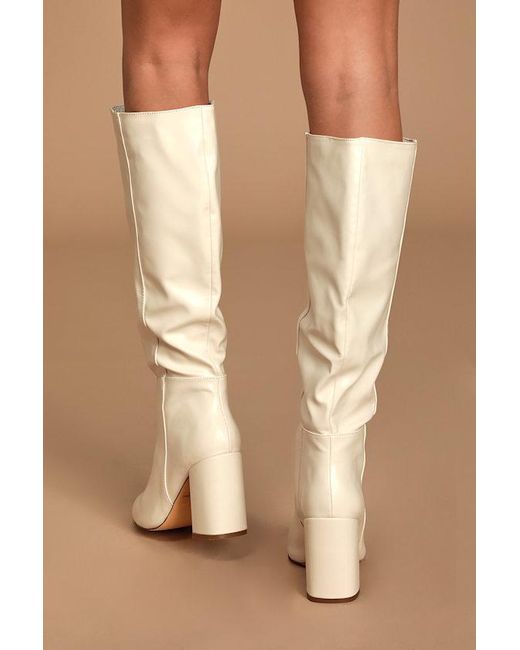 Lulus Natural Katari Off Pointed-Toe Knee High Boots