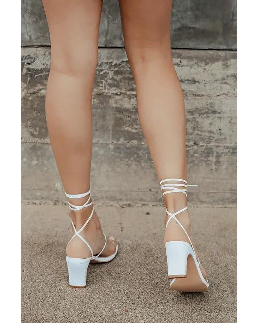 Lulus Gray Aliah Lace-Up High Heel Sandals