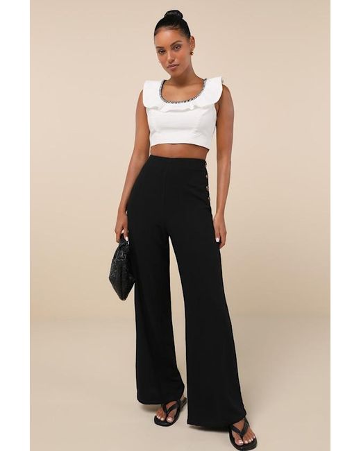 Lulus Natural Noteworthy Wide-Leg Pants