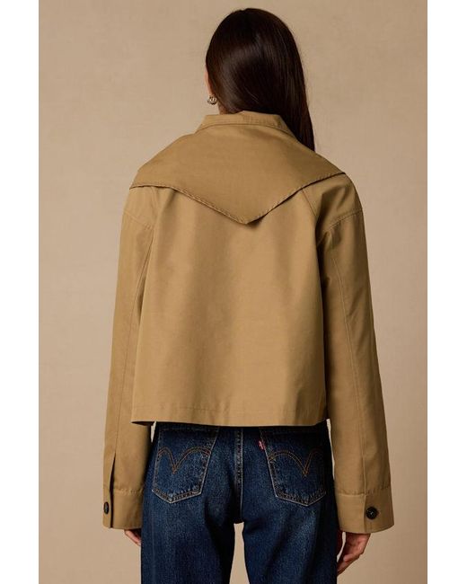 Lulus Blue Thames Cropped Trench Coat