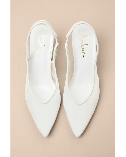 Lulus Natural Zayland Sheer Mesh Pointed-Toe Slingback Pumps