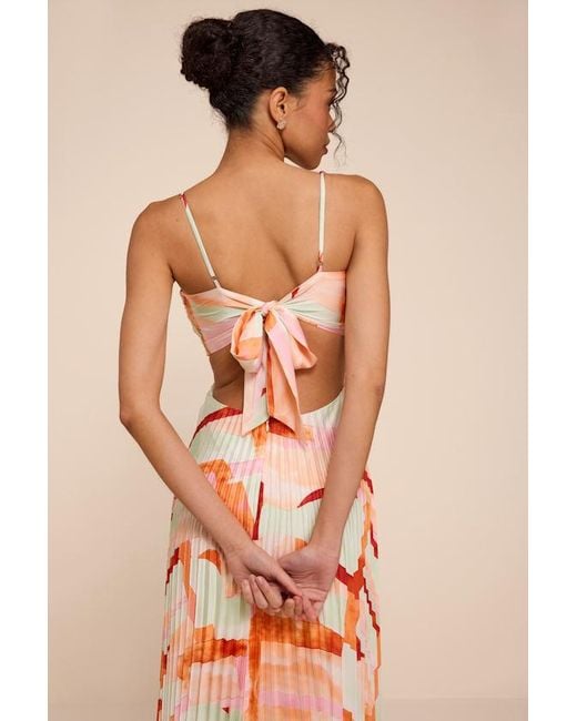 Lulus Pink Myla Multi Pleated Tie-Back Maxi Dress