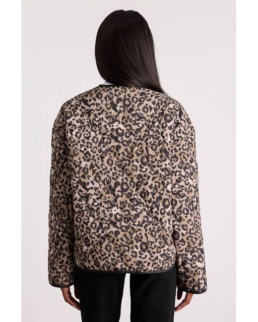 Lulus Brown Lisa Leopard Print Collarless Quilted Jacket