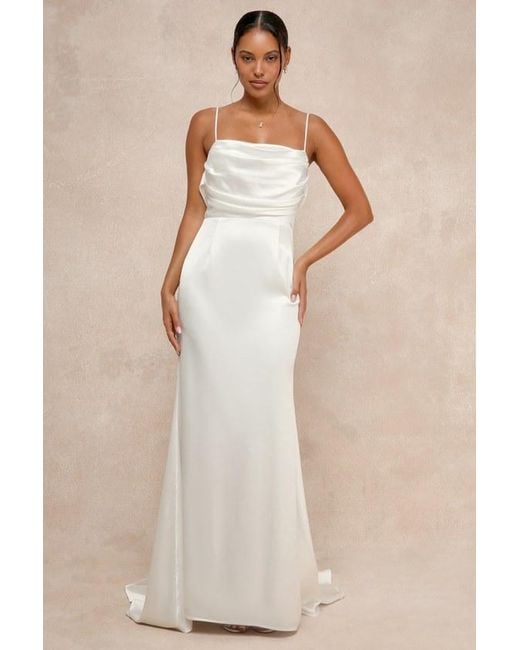 Lulus Natural Lovely Endearment Satin Sleeveless Backless Maxi Dress