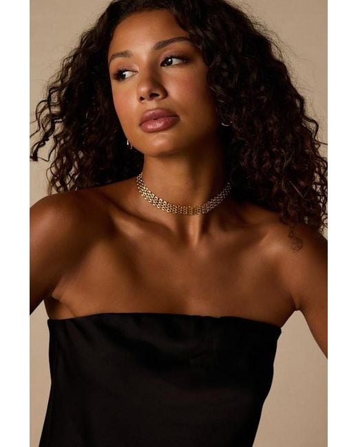 Lulus Brown Briley Panther Link Choker Necklace