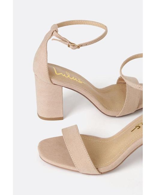 Lulus Natural Arylee Light Nude Suede Ankle Strap Heels