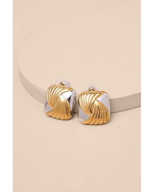 Lulus Black Chessie And Square Stud Earrings
