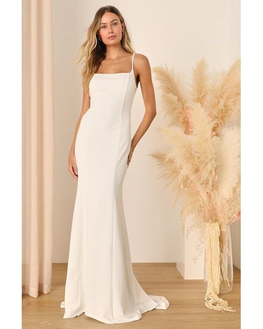 Lulus Natural Blessed Romance Sleeveless Button Back Mermaid Maxi Dress