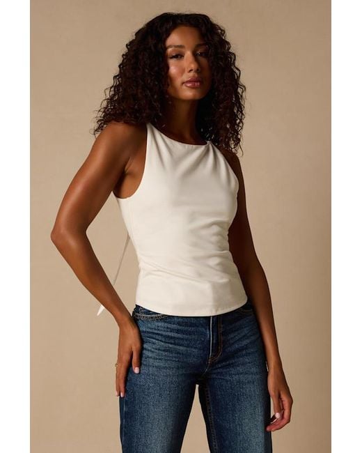 Lulus Blue Giovanna Jersey Knit Bow Tank Top