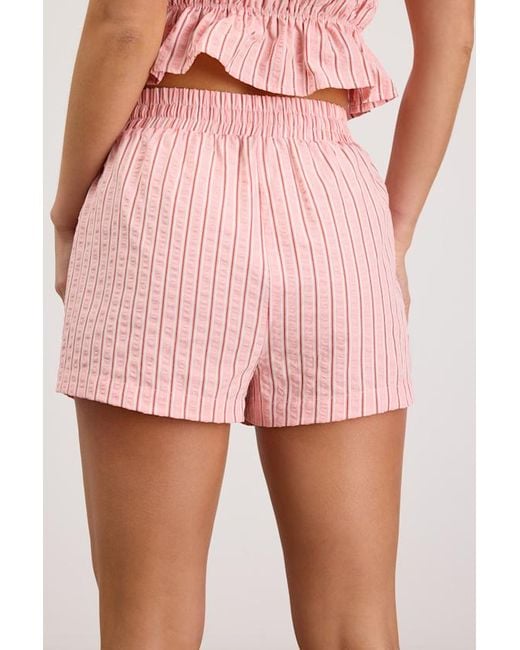 Lulus Pink Christa Striped Drawstring Shorts