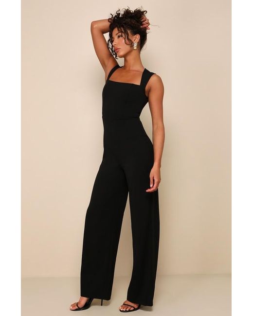 Lulus Blue Enticing Endeavors Jumpsuit