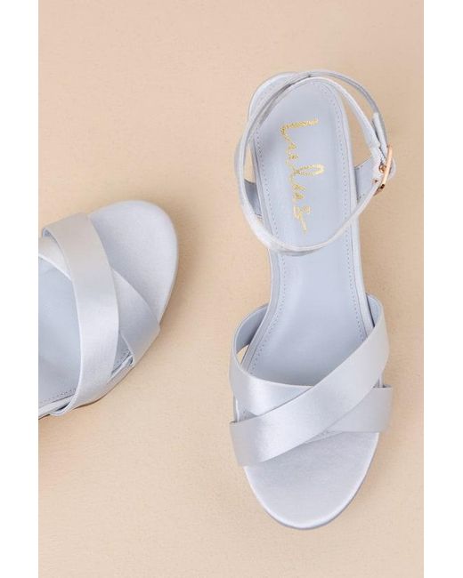 Lulus Natural Selah Satin Ankle Strap Heels
