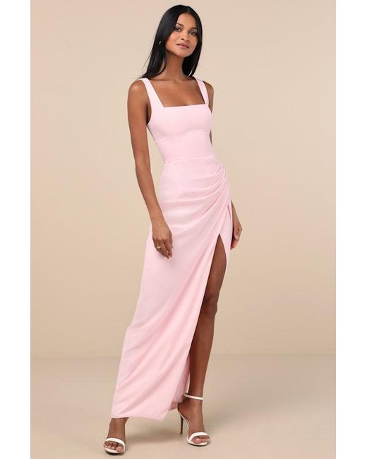 blue dress for baby girl A-line Blush Pink Mismatched Long Bridesmaid Dress, BD101 main image 0