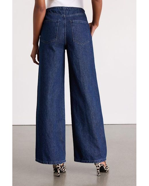 Daze Denim Blue Madison Dark Wash Drawstring Wide-Leg Jeans