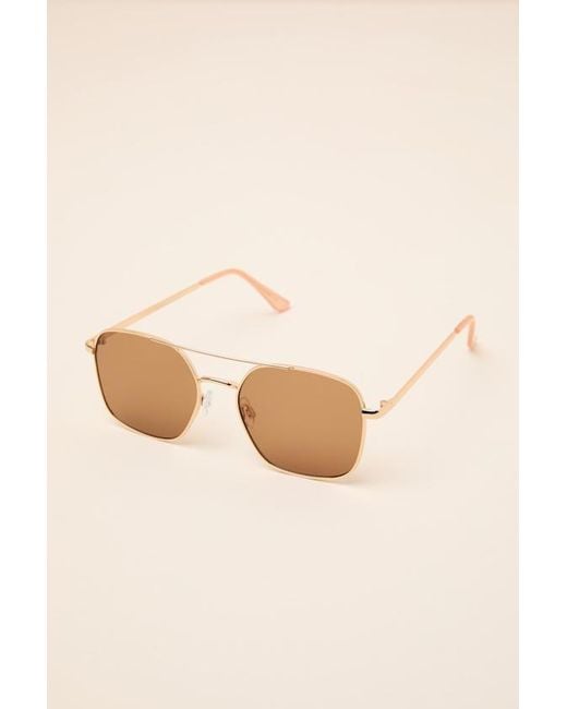 Lulus Brown High Flyer Aviator Sunglasses