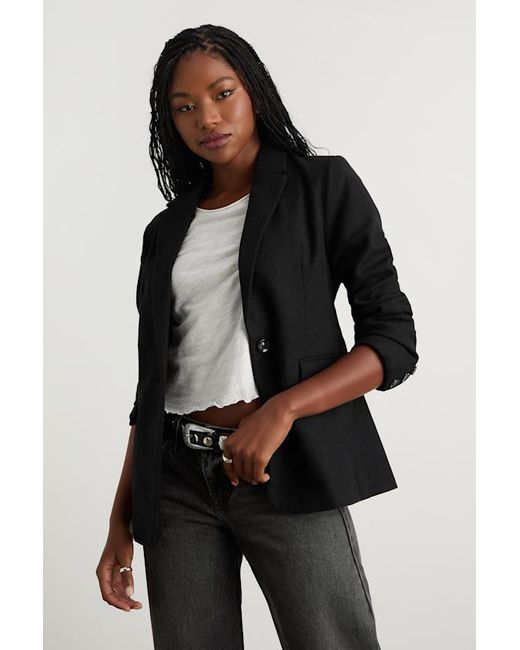 Lulus Black Sophisticated Chic Tweed Blazer
